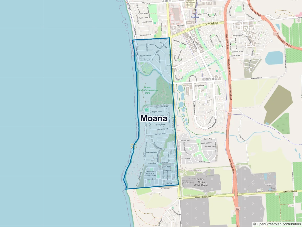 Map of Moana, SA, Australia
