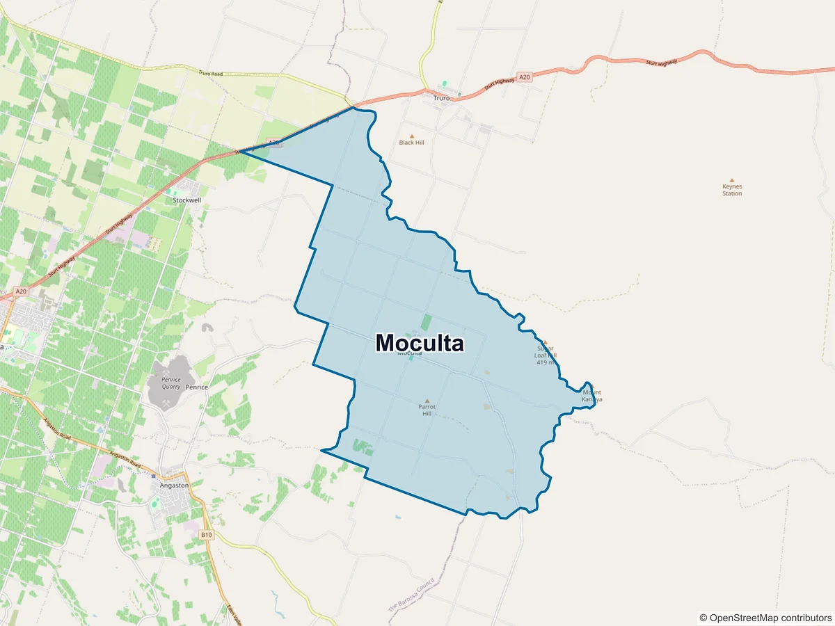 Map of Moculta, SA, Australia