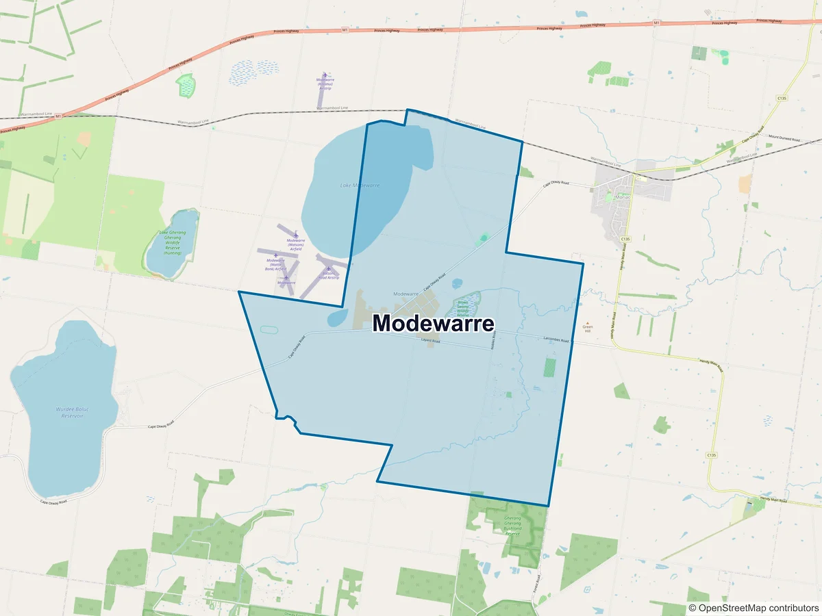 Map of Modewarre, VIC, Australia