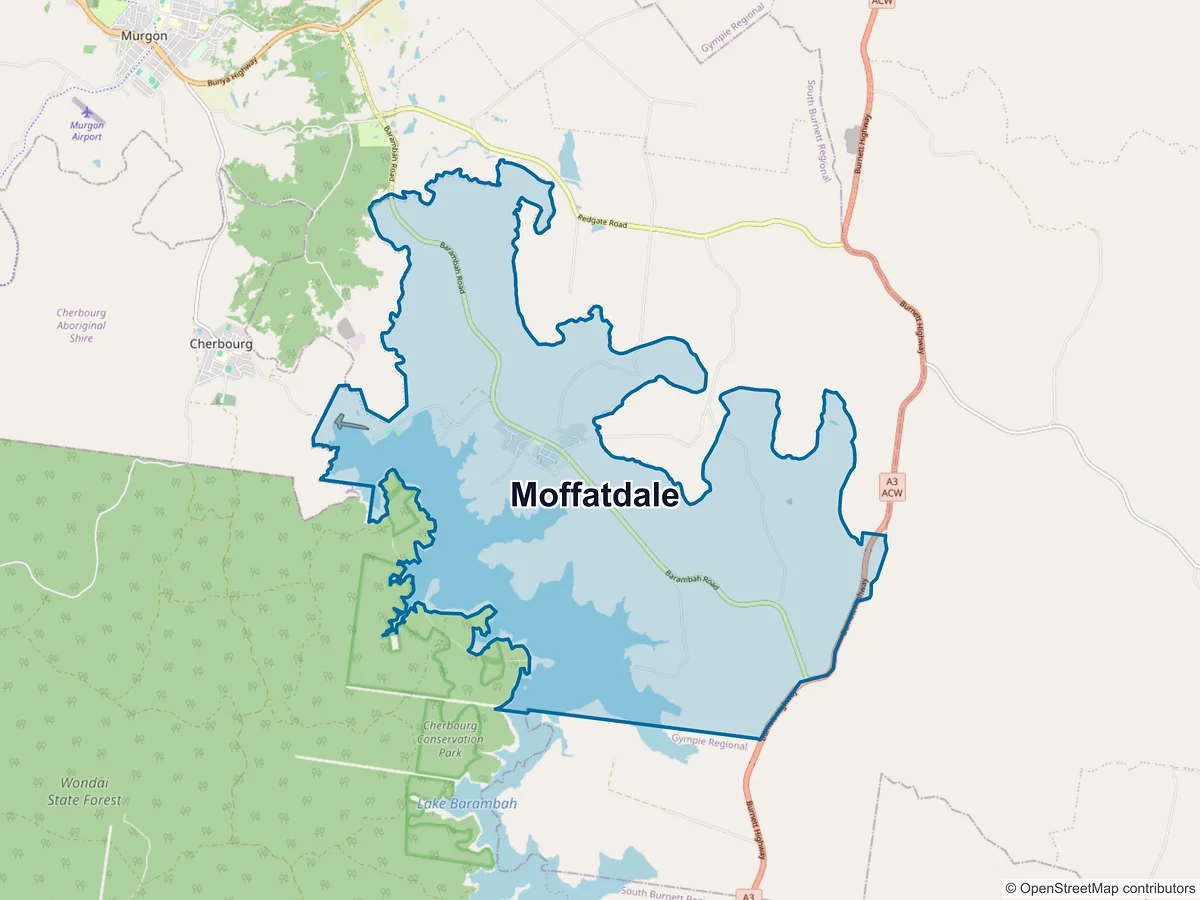 Map of Moffatdale, QLD, Australia