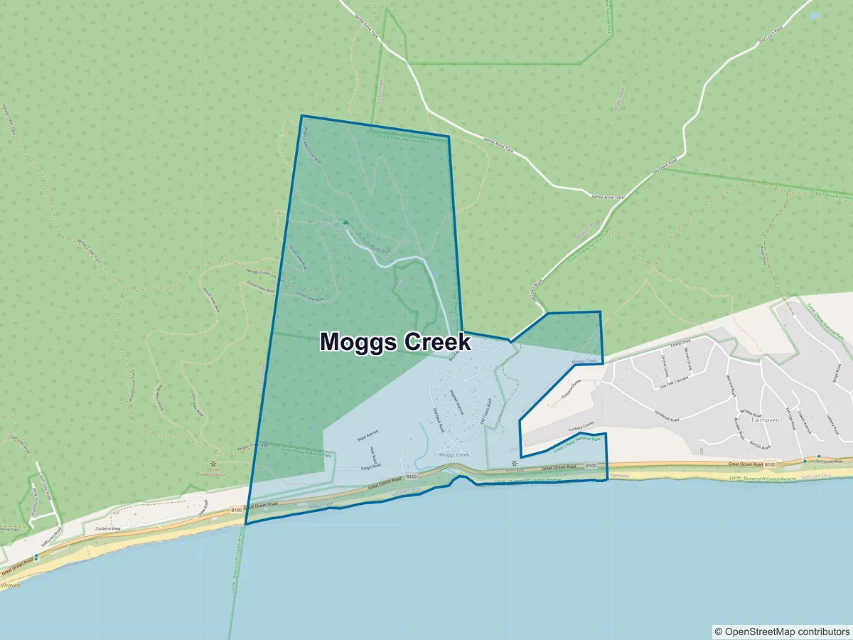 Map of Moggs Creek, VIC, Australia