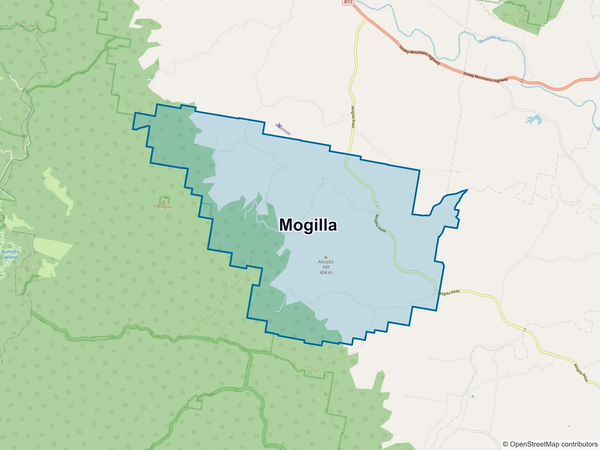 Map of Mogilla, NSW, Australia
