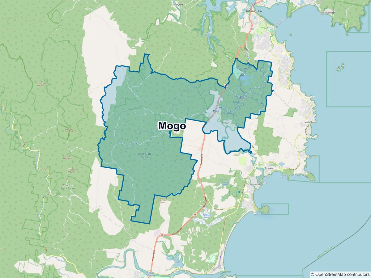 Map of Mogo, NSW, Australia