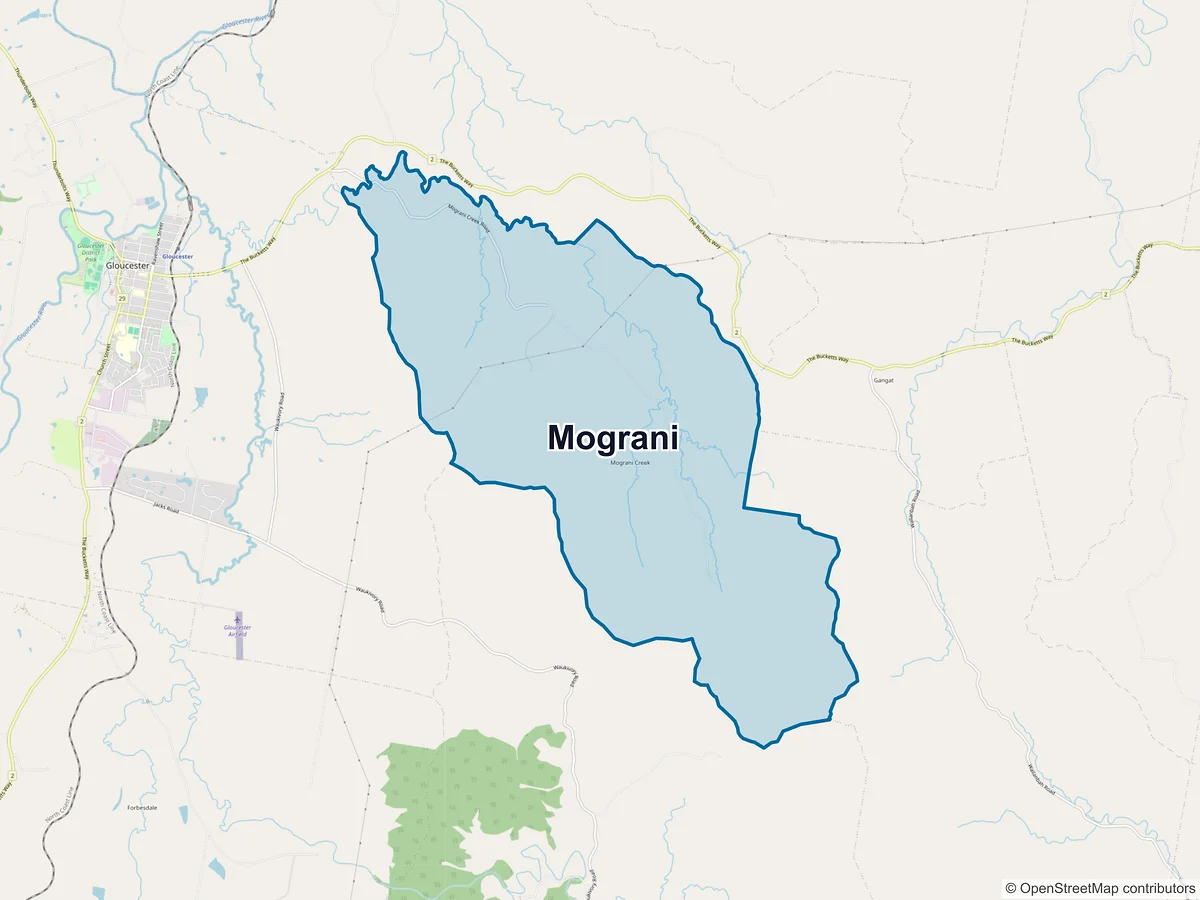 Map of Mograni, NSW, Australia