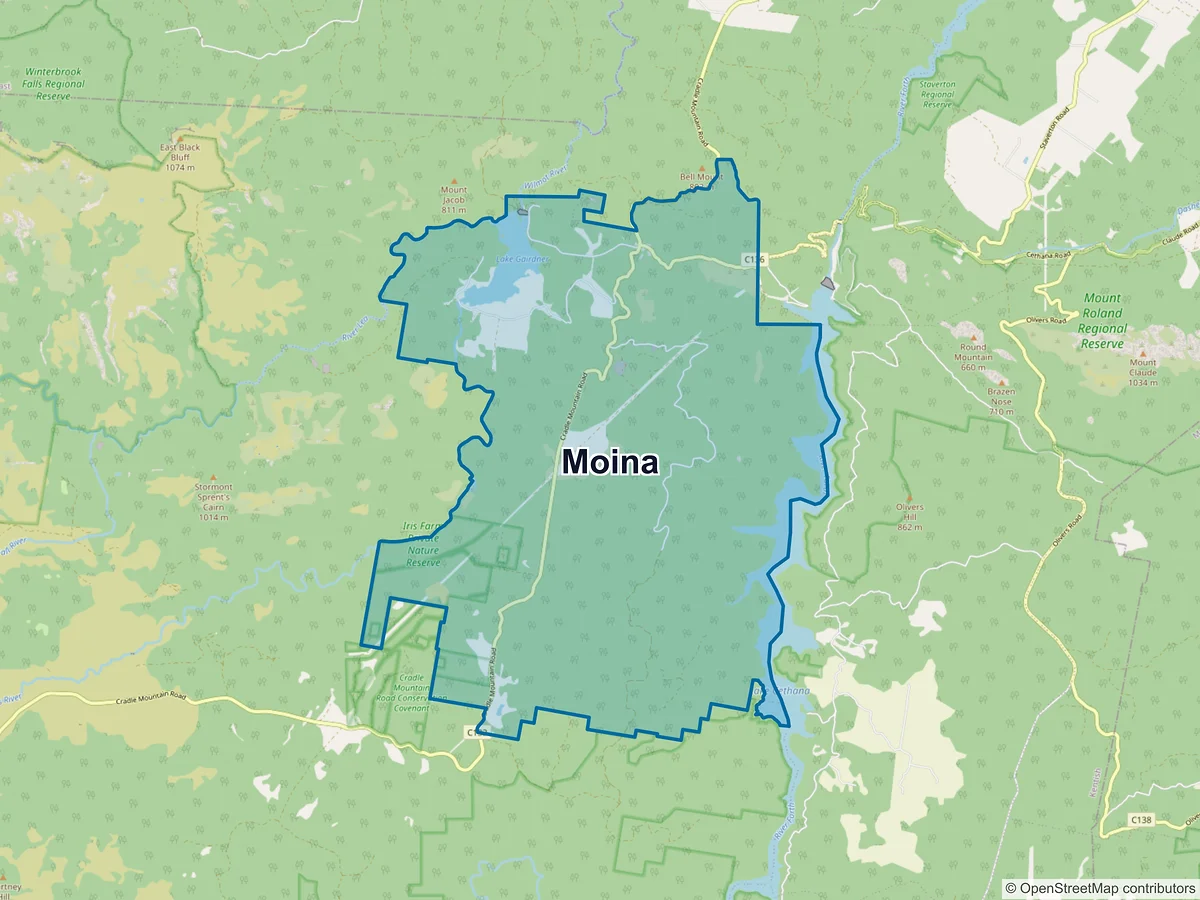 Map of Moina, TAS, Australia