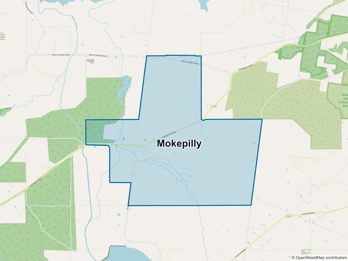 Map of Mokepilly, VIC, Australia