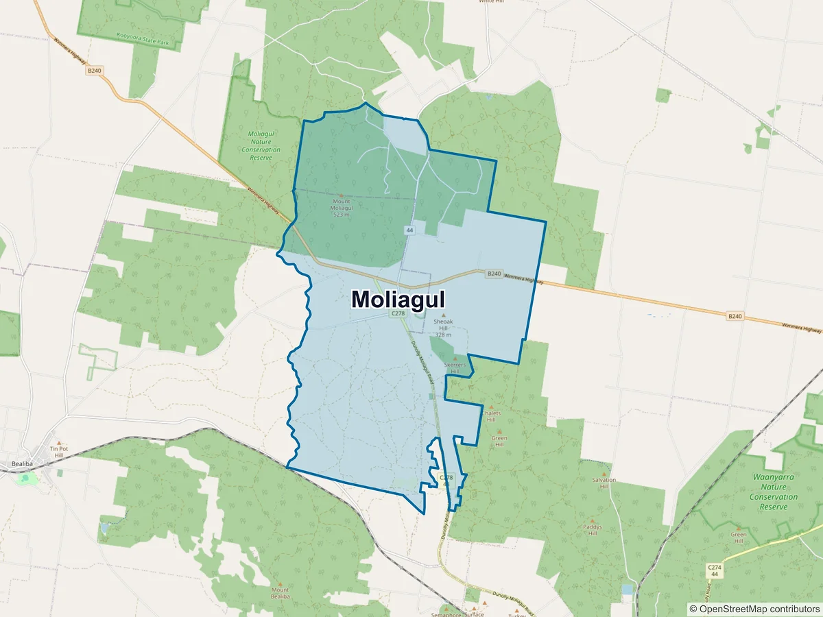 Map of Moliagul, VIC, Australia