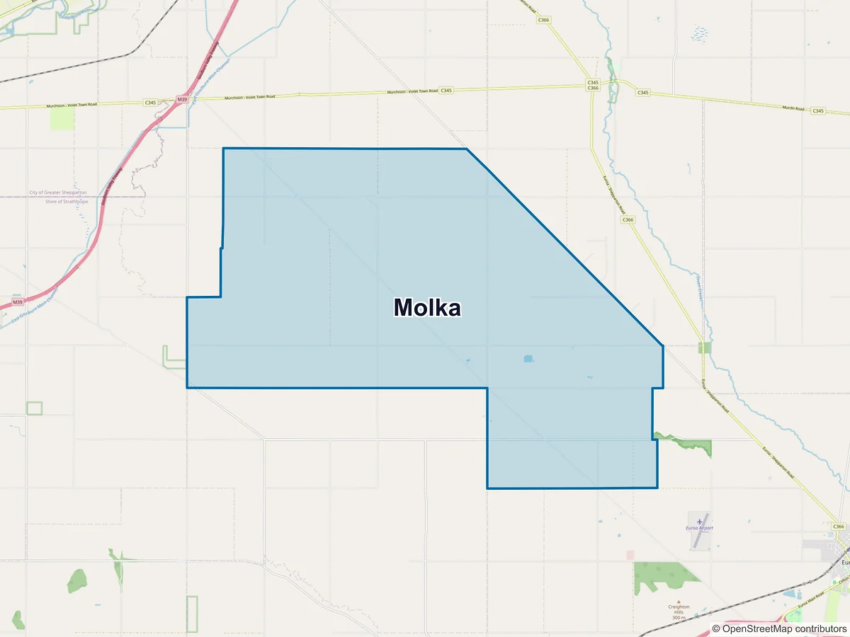 Map of Molka, VIC, Australia