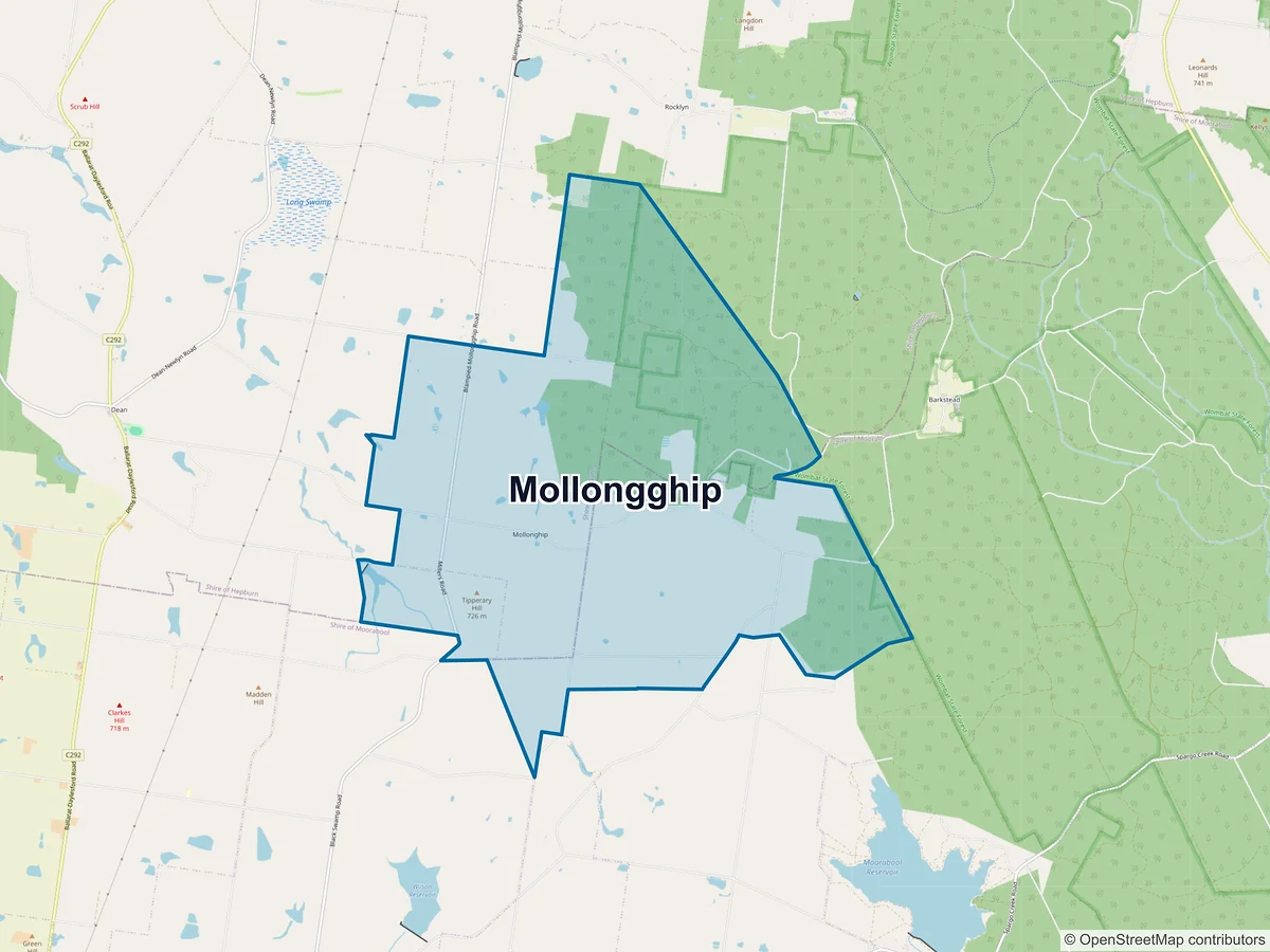 Map of Mollongghip, VIC, Australia