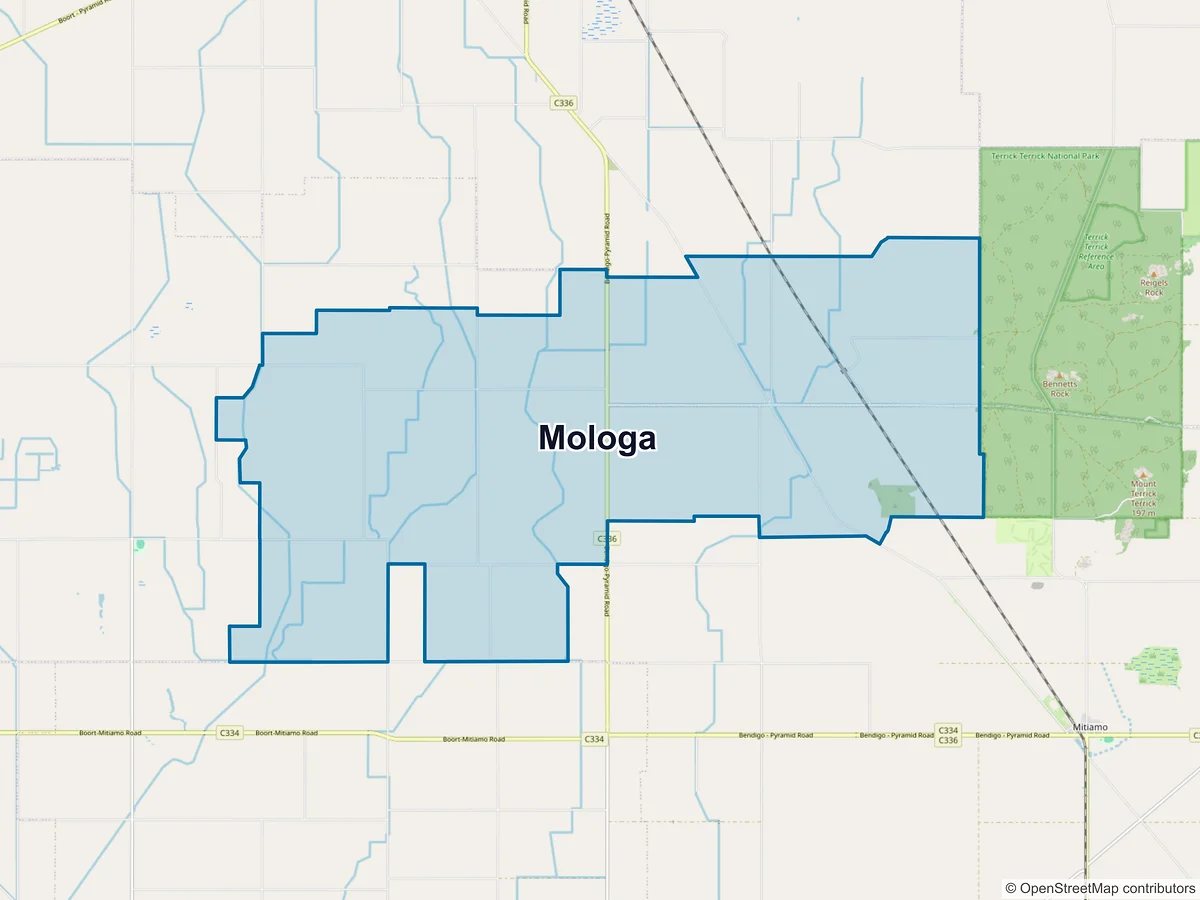 Map of Mologa, VIC, Australia