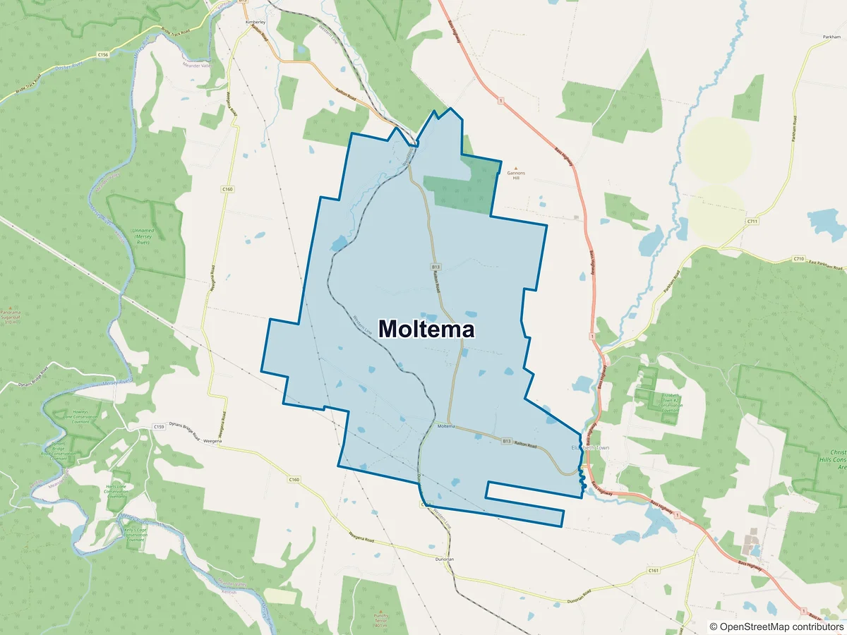 Map of Moltema, TAS, Australia