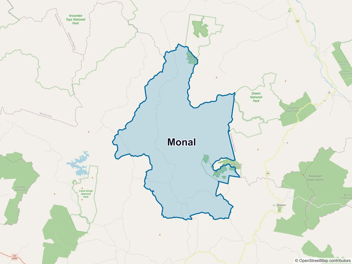 Map of Monal, QLD, Australia