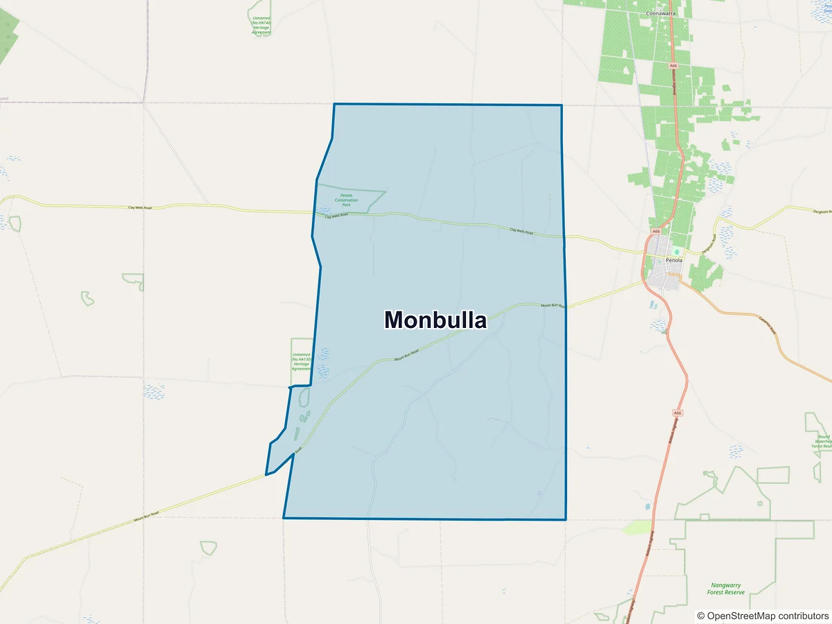 Map of Monbulla, SA, Australia