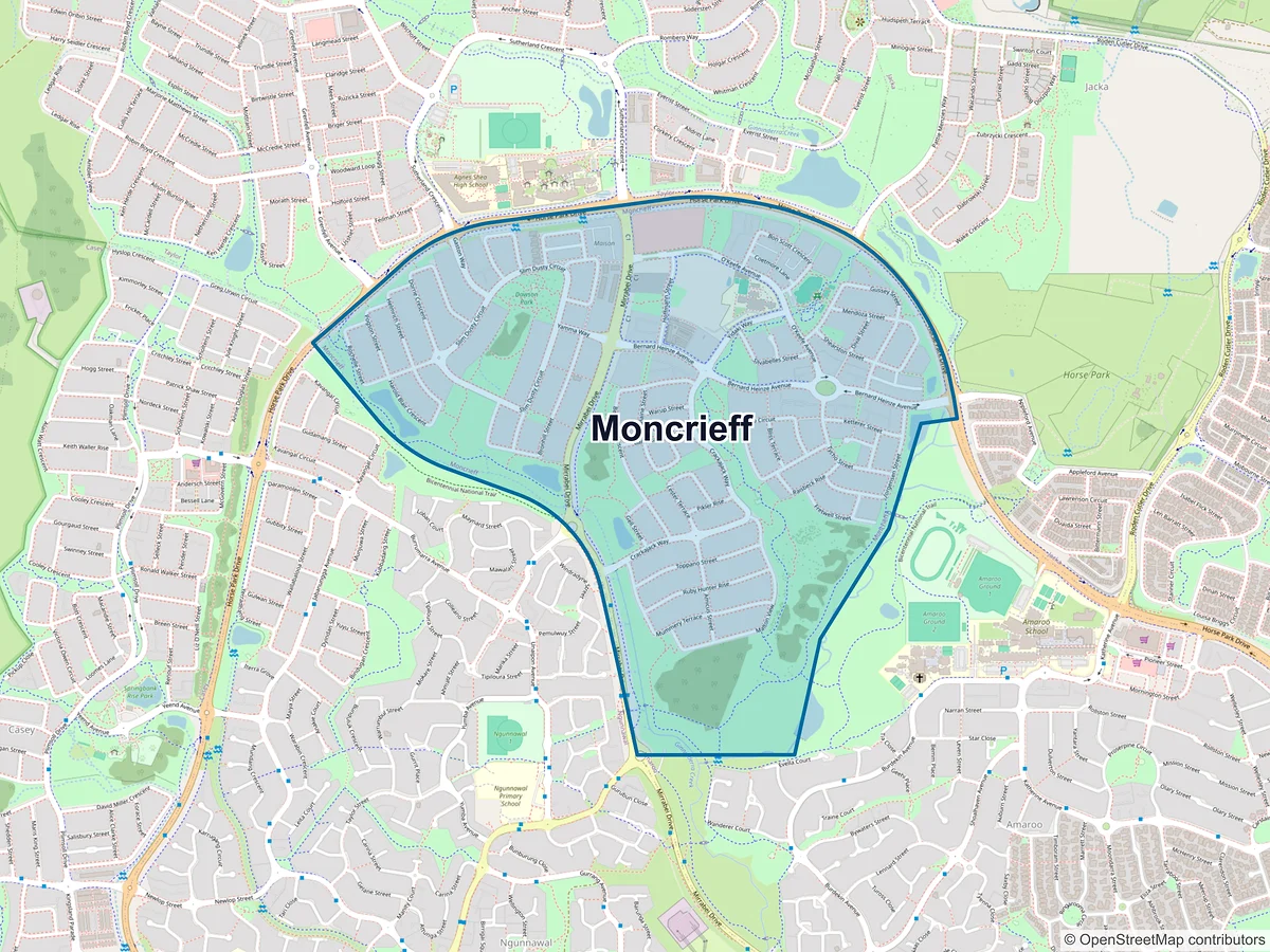Map of Moncrieff, ACT, Australia