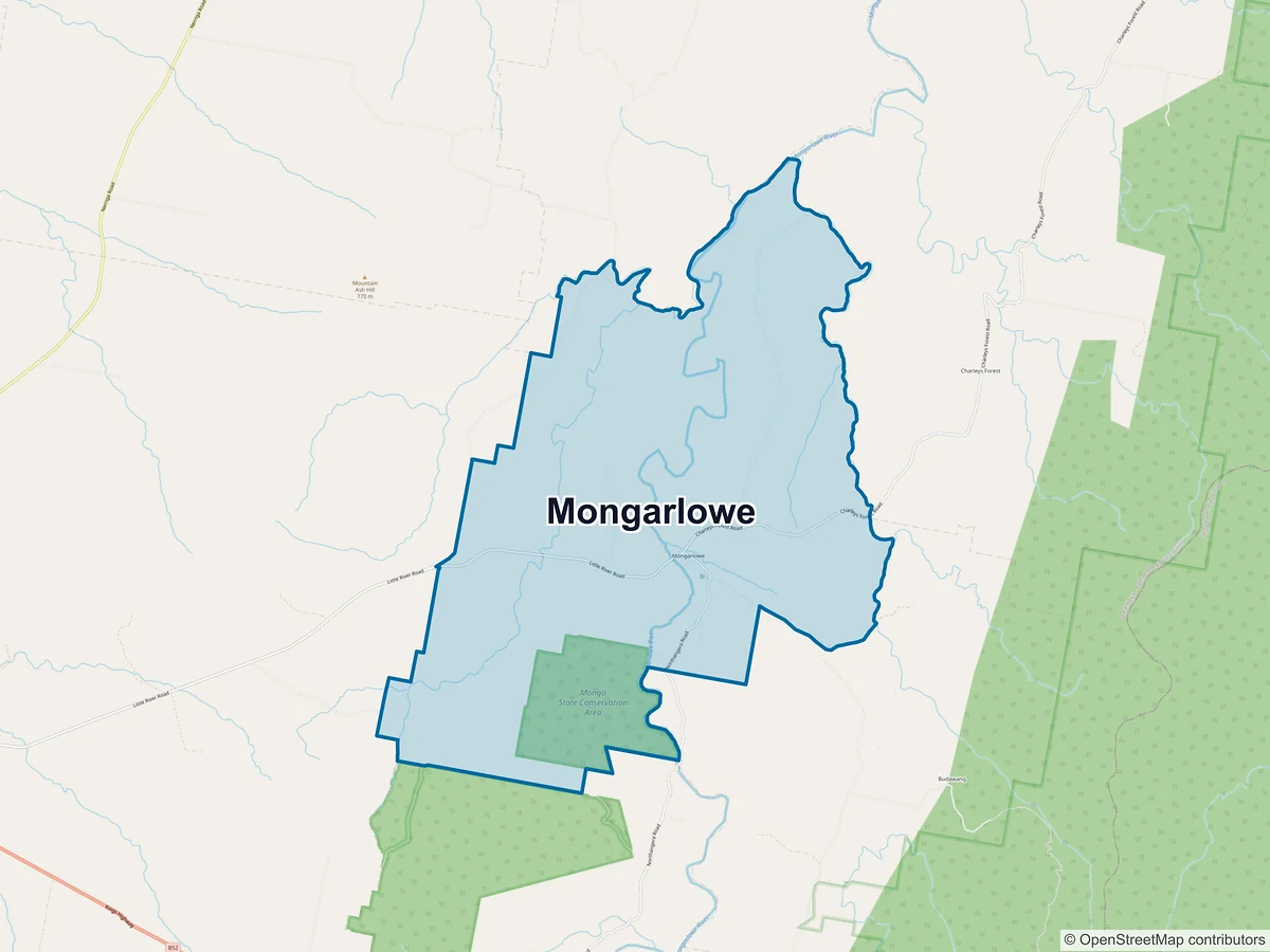Map of Mongarlowe, NSW, Australia