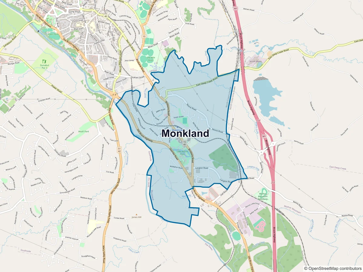Map of Monkland, QLD, Australia