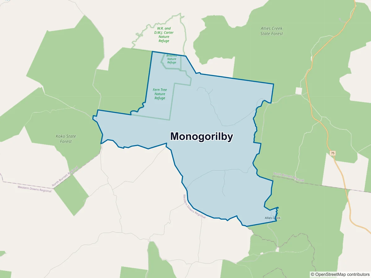Map of Monogorilby, QLD, Australia