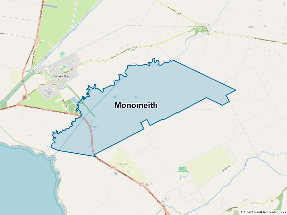 Map of Monomeith, VIC, Australia