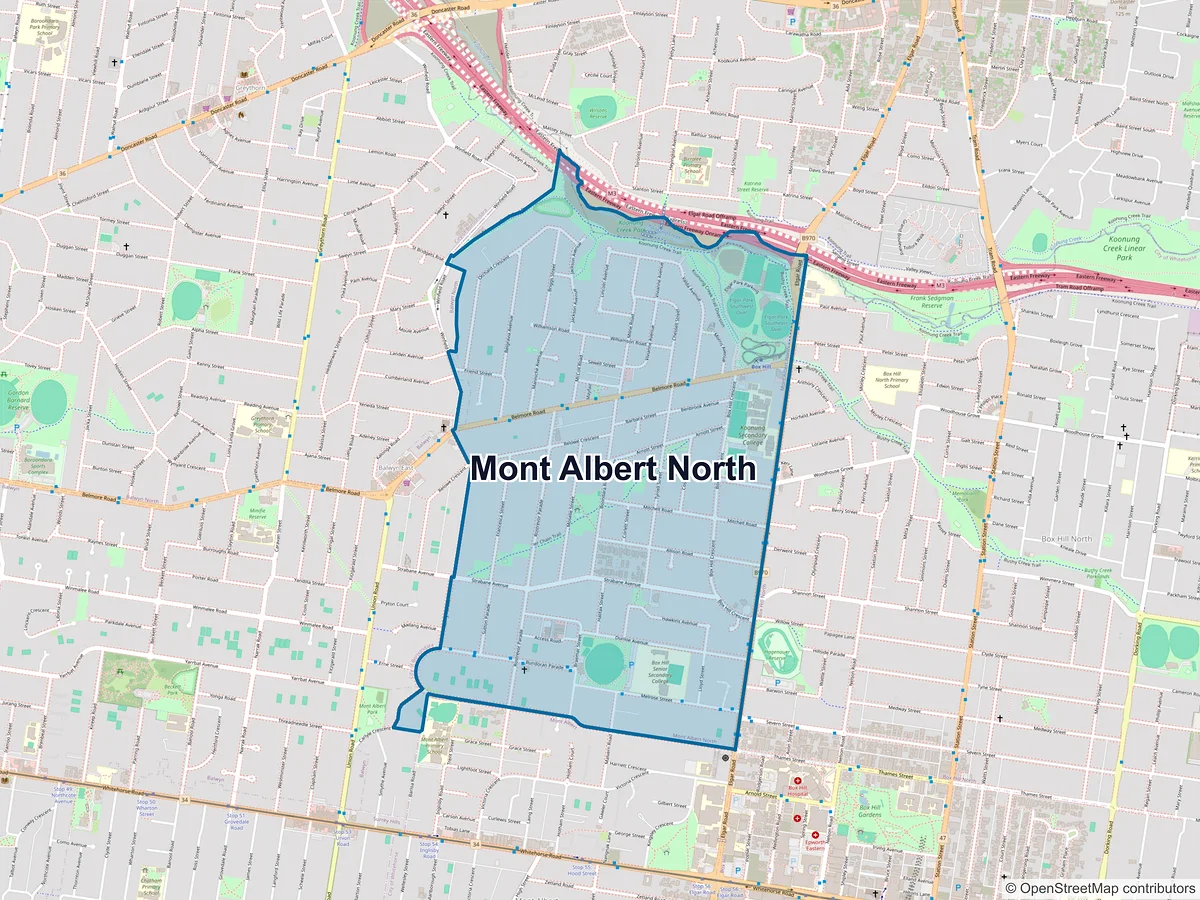Map of Mont Albert North, VIC, Australia