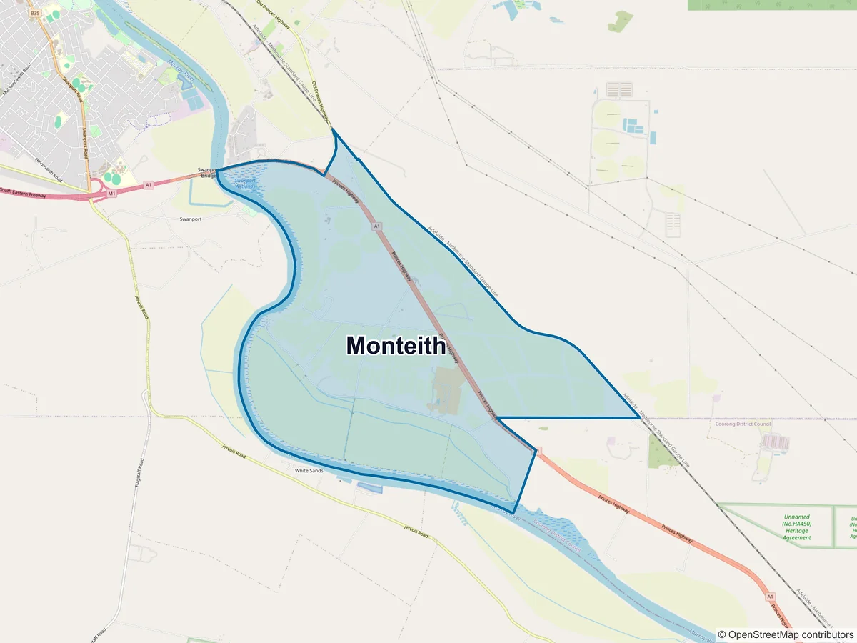 Map of Monteith, SA, Australia