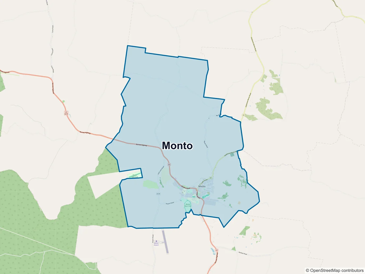 Map of Monto, QLD, Australia