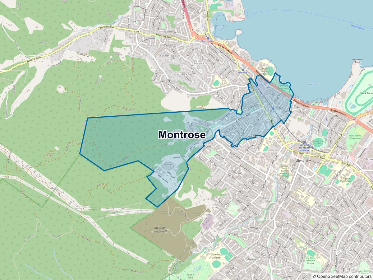 Map of Montrose, TAS, Australia