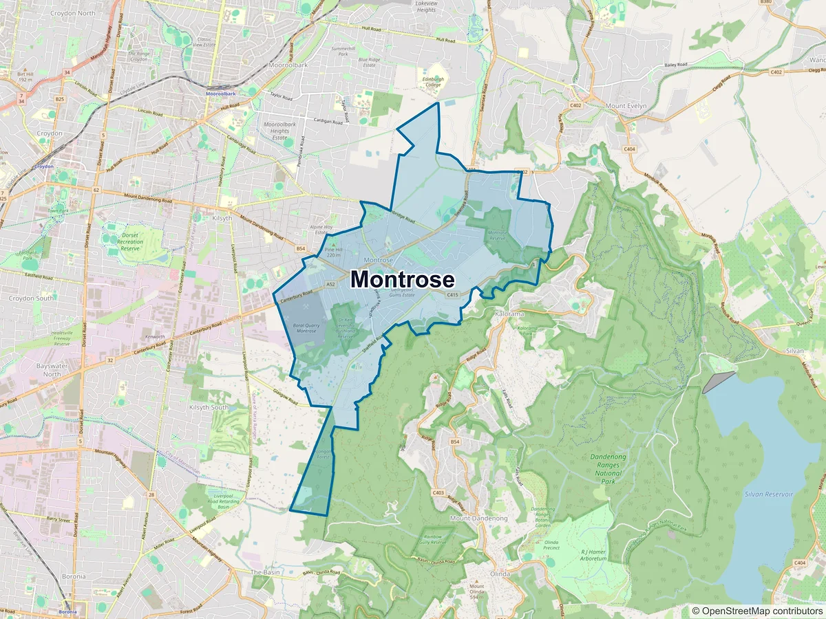 Map of Montrose, VIC, Australia