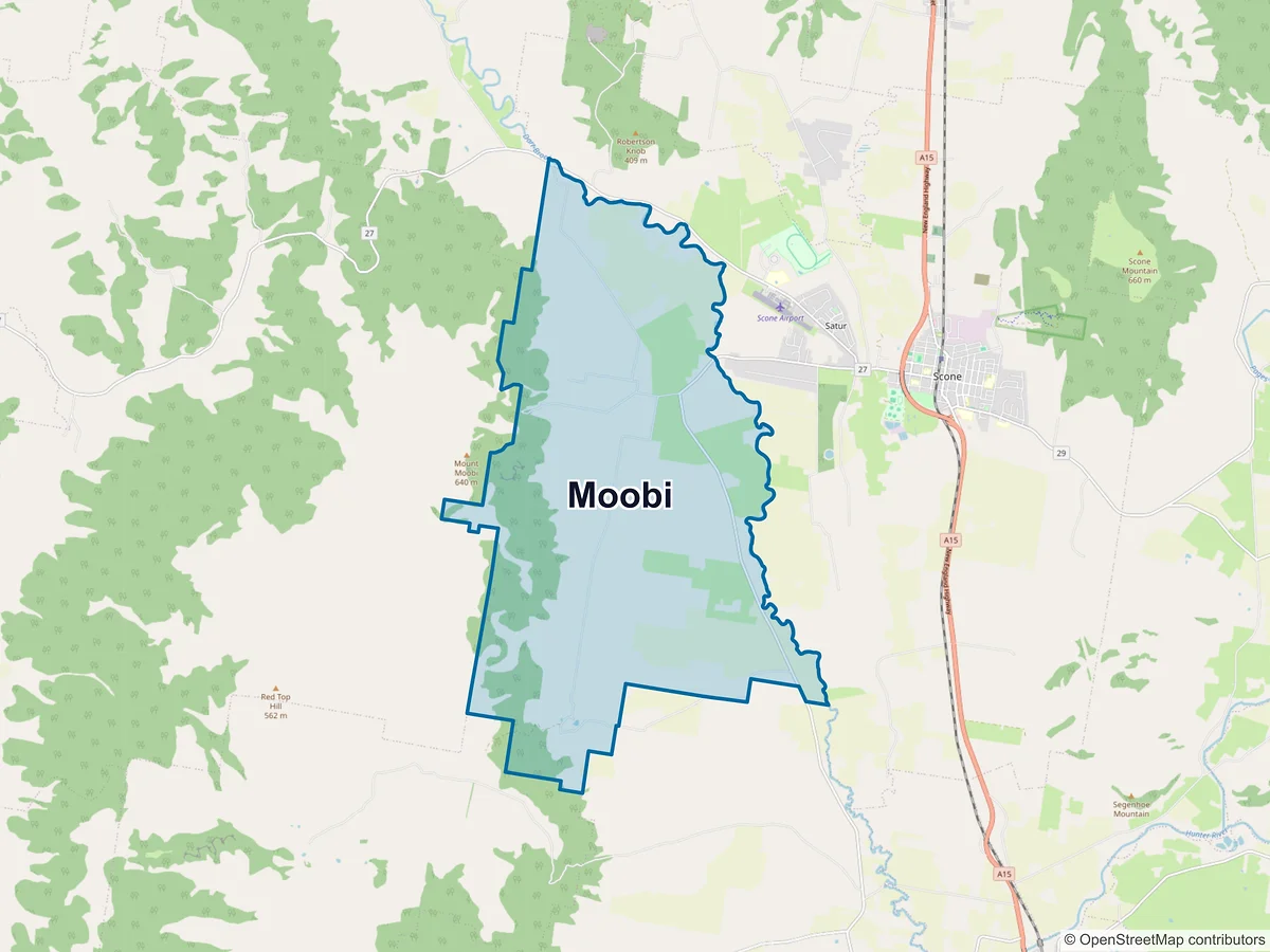 Map of Moobi, NSW, Australia