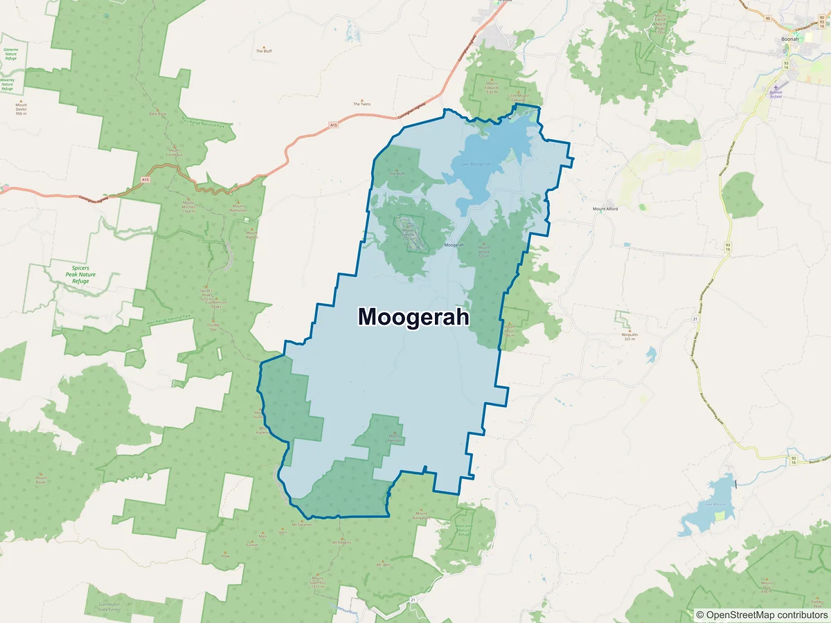 Map of Moogerah, QLD, Australia