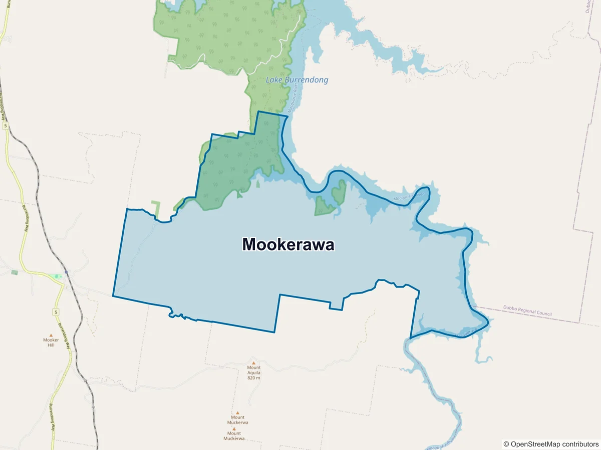 Map of Mookerawa, NSW, Australia