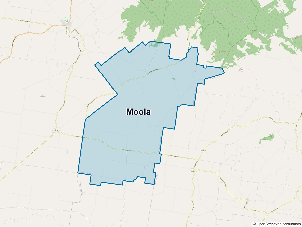 Map of Moola, QLD, Australia