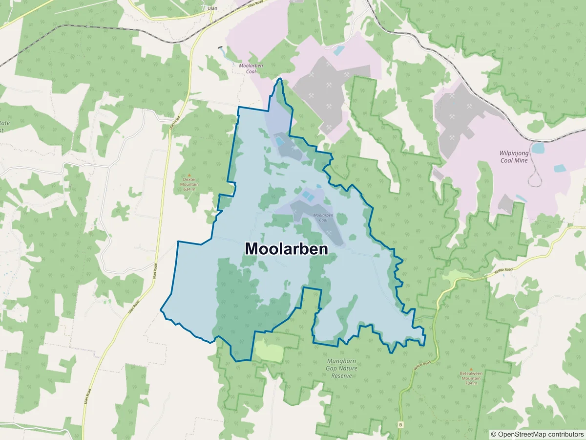 Map of Moolarben, NSW, Australia
