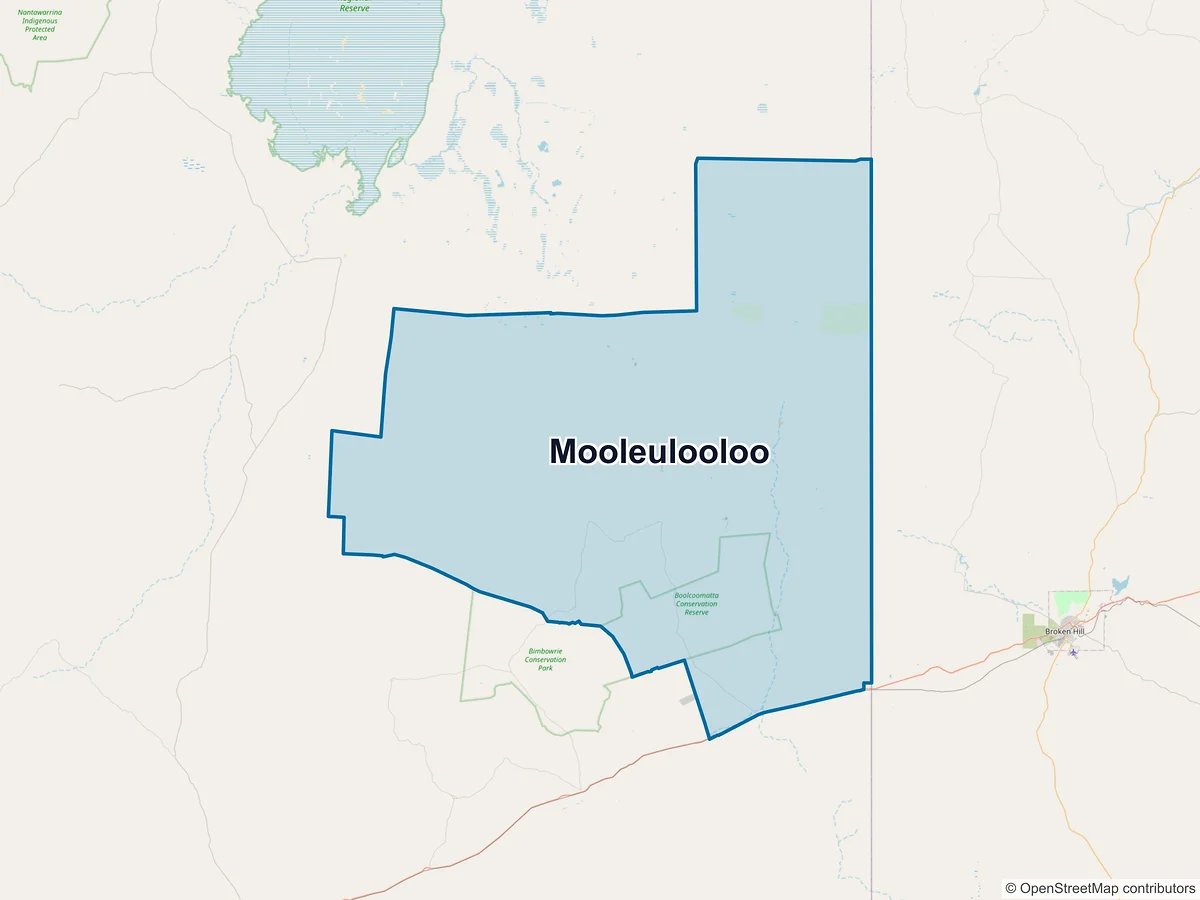 Map of Mooleulooloo, SA, Australia