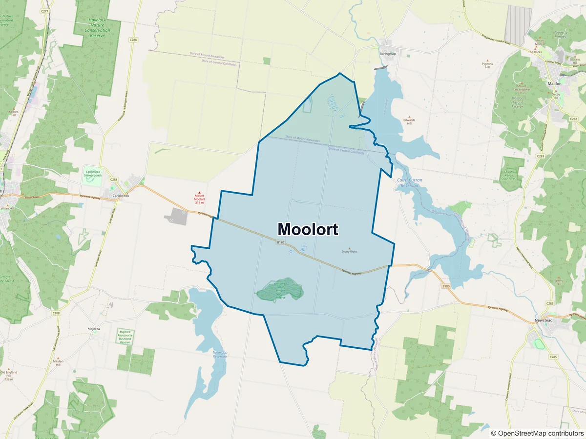 Map of Moolort, VIC, Australia