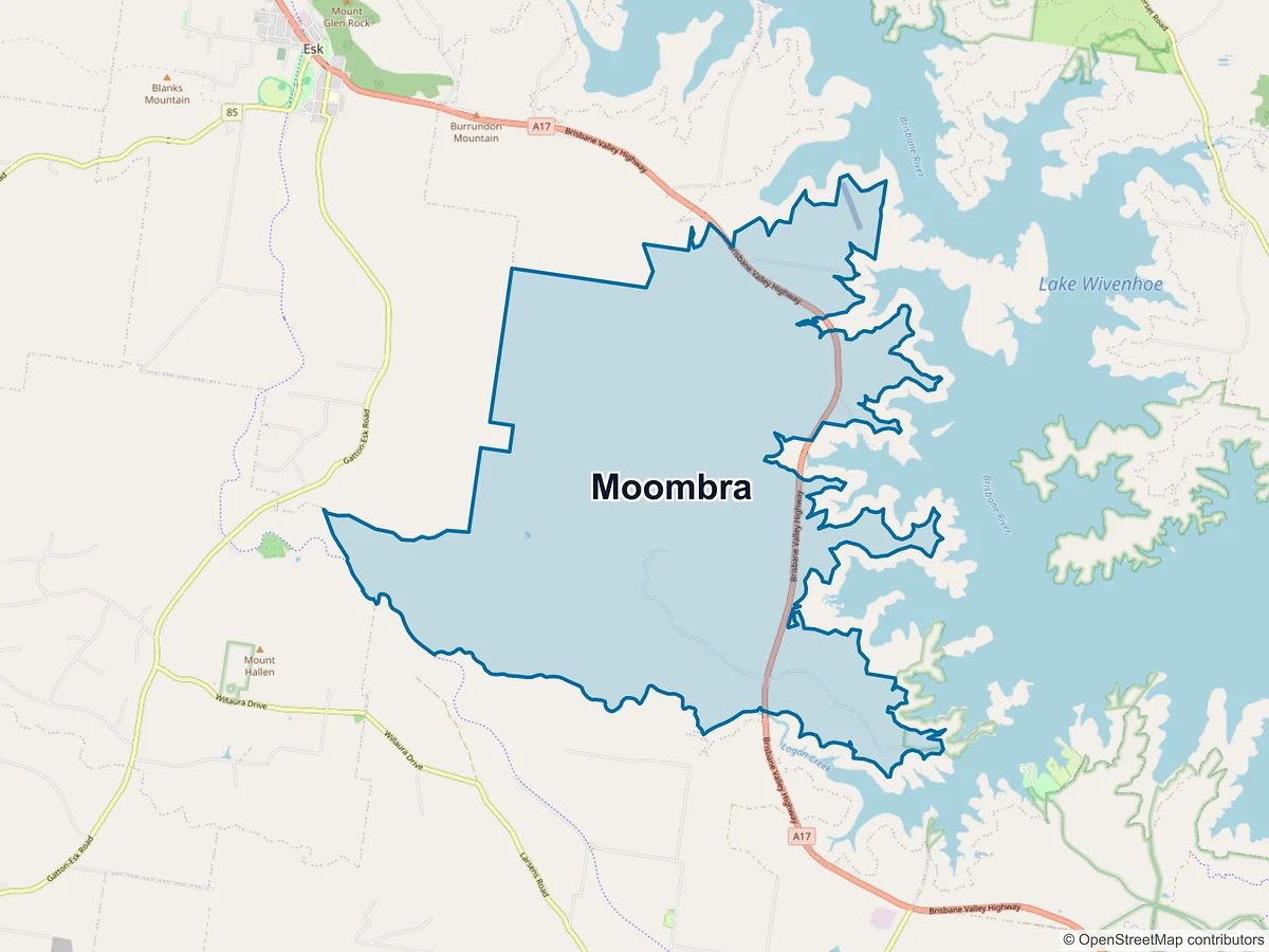 Map of Moombra, QLD, Australia