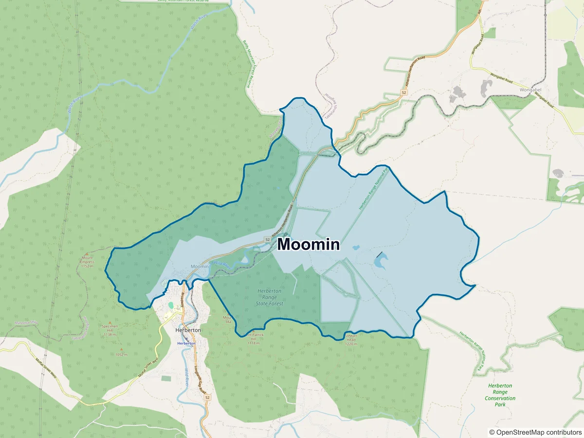 Map of Moomin, QLD, Australia