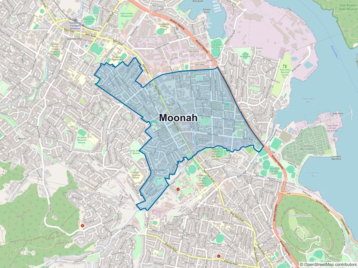 Map of Moonah, TAS, Australia