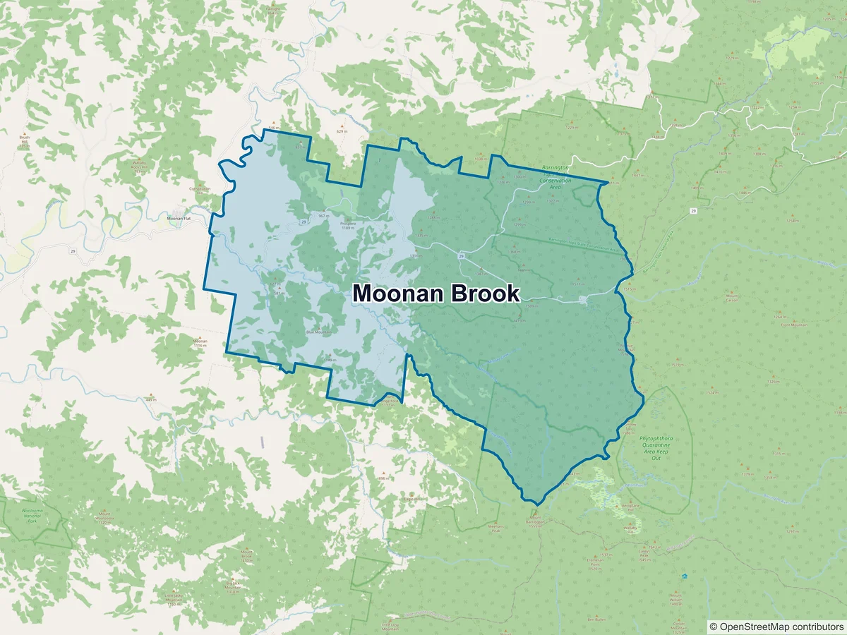 Map of Moonan Brook, NSW, Australia