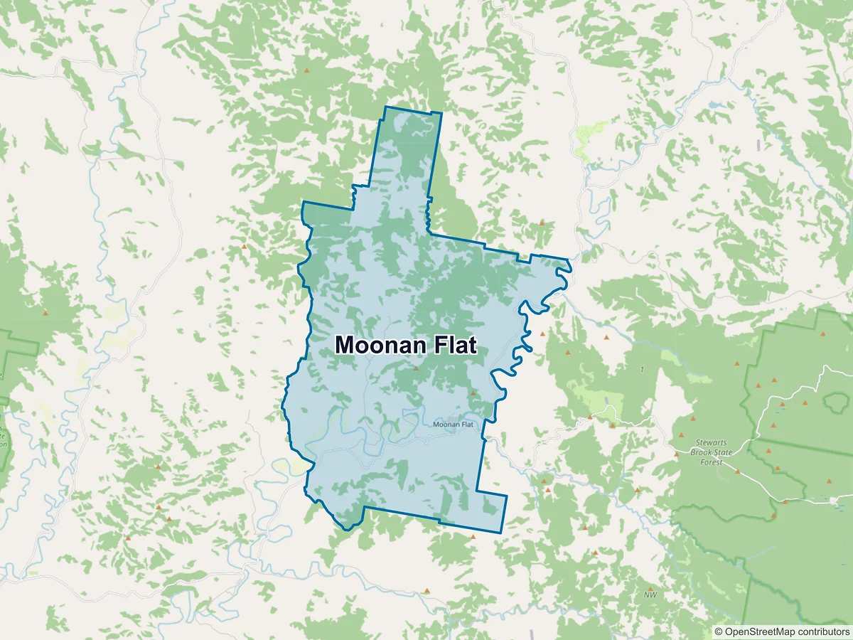 Map of Moonan Flat, NSW, Australia