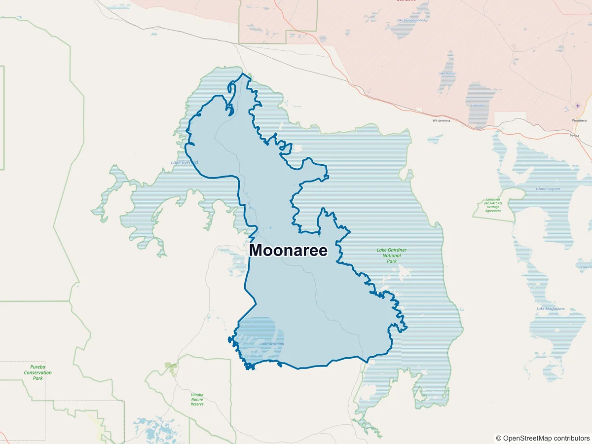 Map of Moonaree, SA, Australia