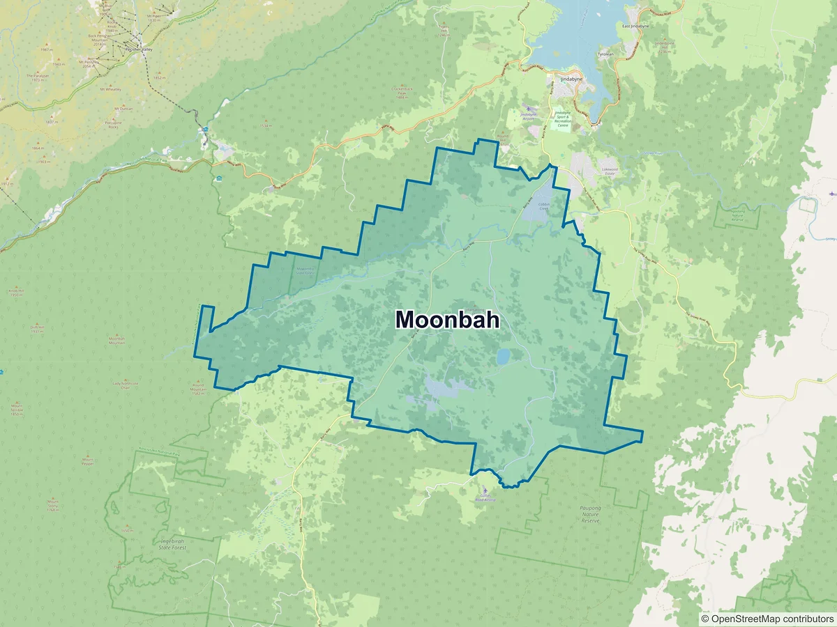 Map of Moonbah, NSW, Australia