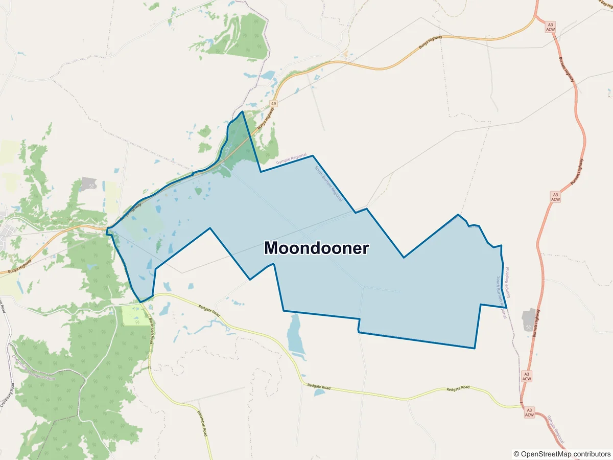 Map of Moondooner, QLD, Australia