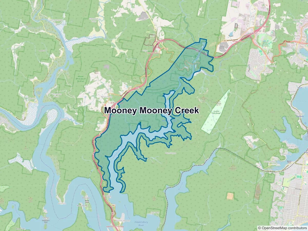 Map of Mooney Mooney Creek, NSW, Australia