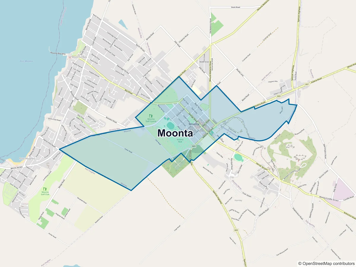 Map of Moonta, SA, Australia