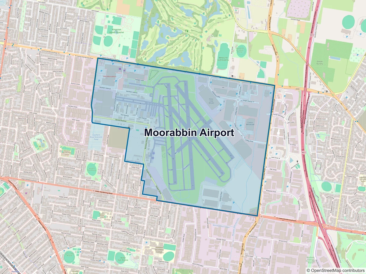 Map of Moorabbin Airport, VIC, Australia