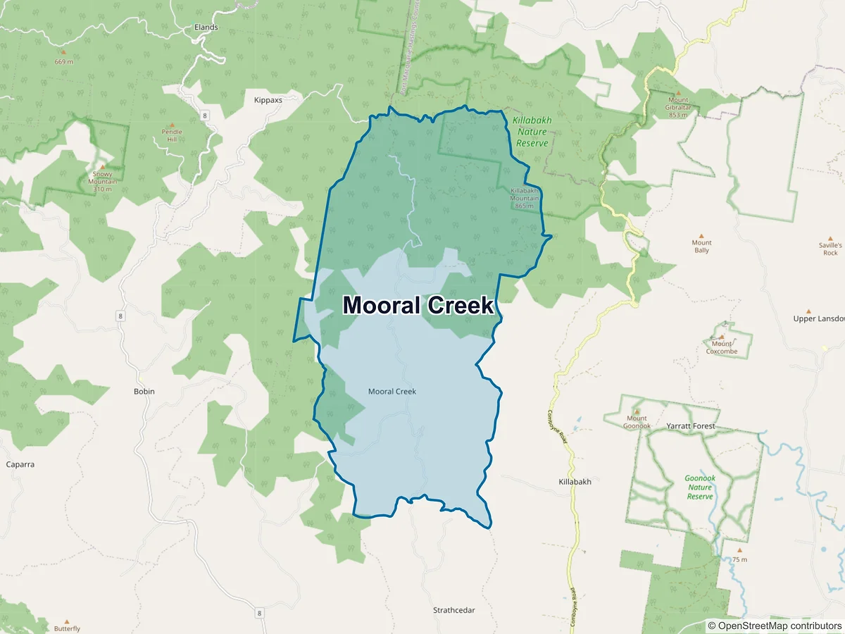Map of Mooral Creek, NSW, Australia