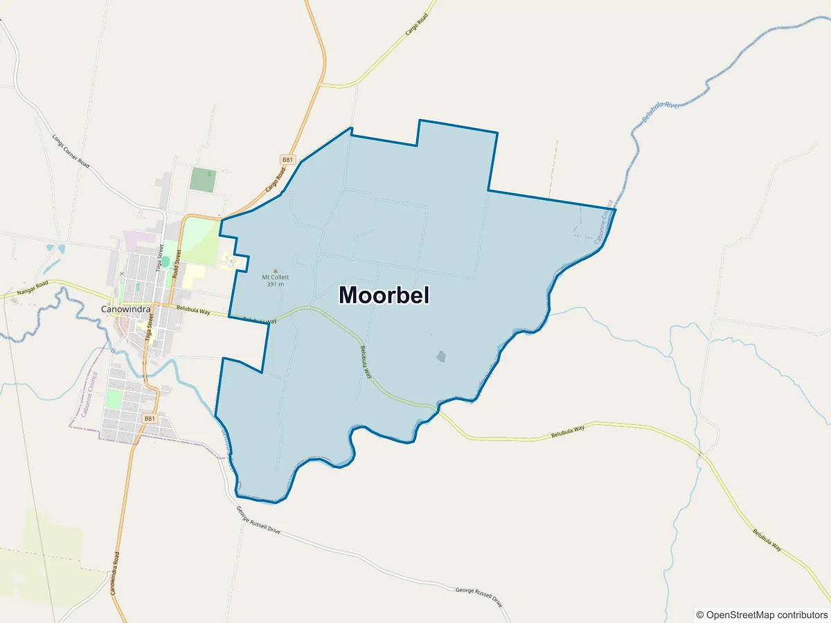 Map of Moorbel, NSW, Australia