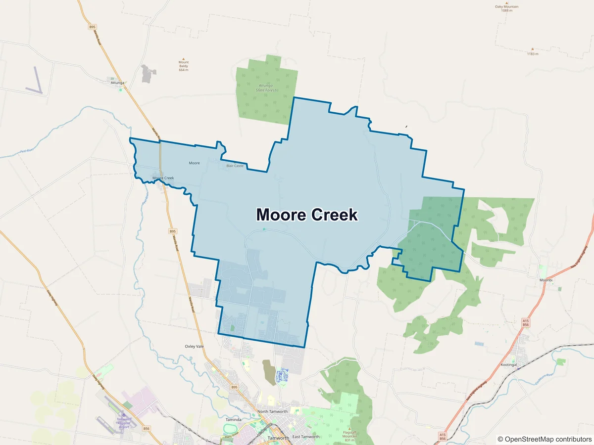 Map of Moore Creek, NSW, Australia