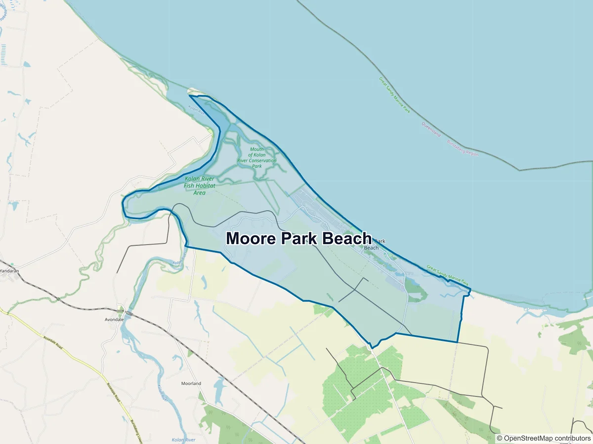 Map of Moore Park Beach, QLD, Australia