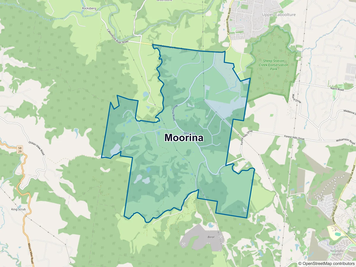 Map of Moorina, QLD, Australia